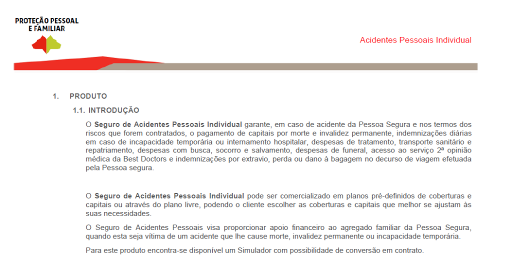 PROTEÇÃO FAMILIAR - Acidentes Pessoais Individual